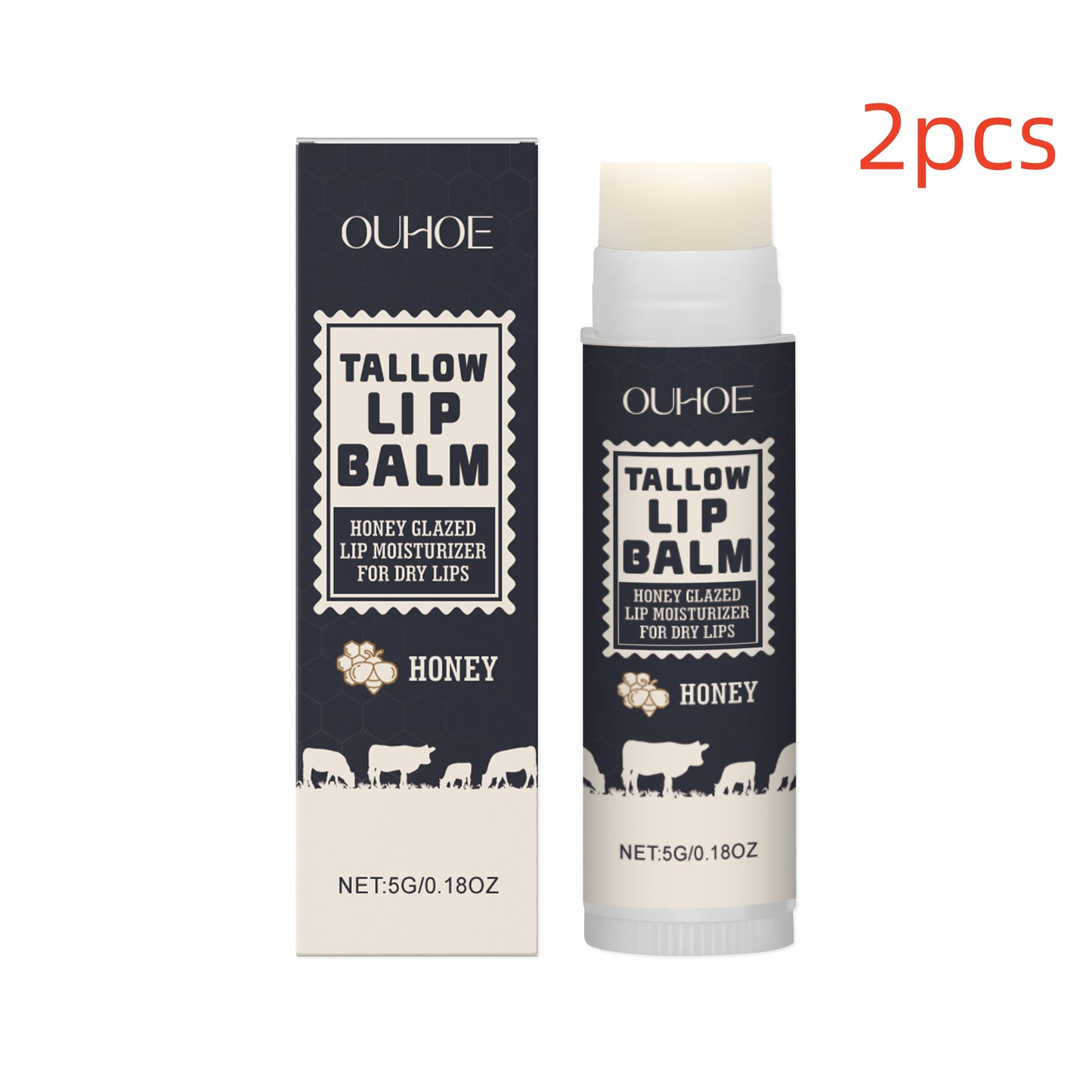 Butter Lipstick 5g - Hydrating Lip Balm with Honey & Vitamin E - Multiple Quantities