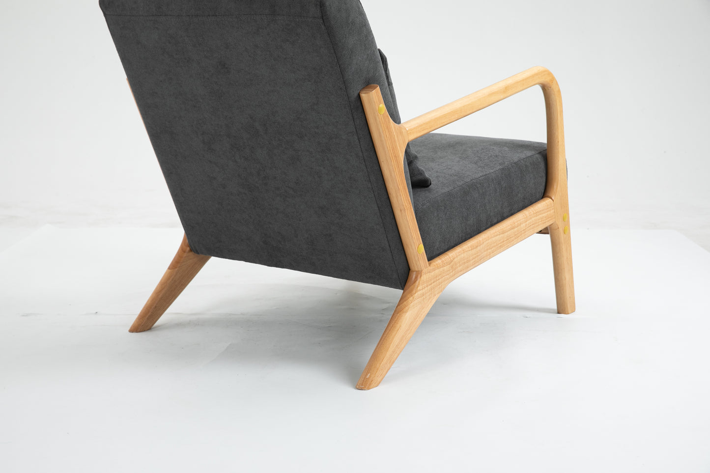 Mid Century Modern Accent Chair - Antique Grey Upholstered