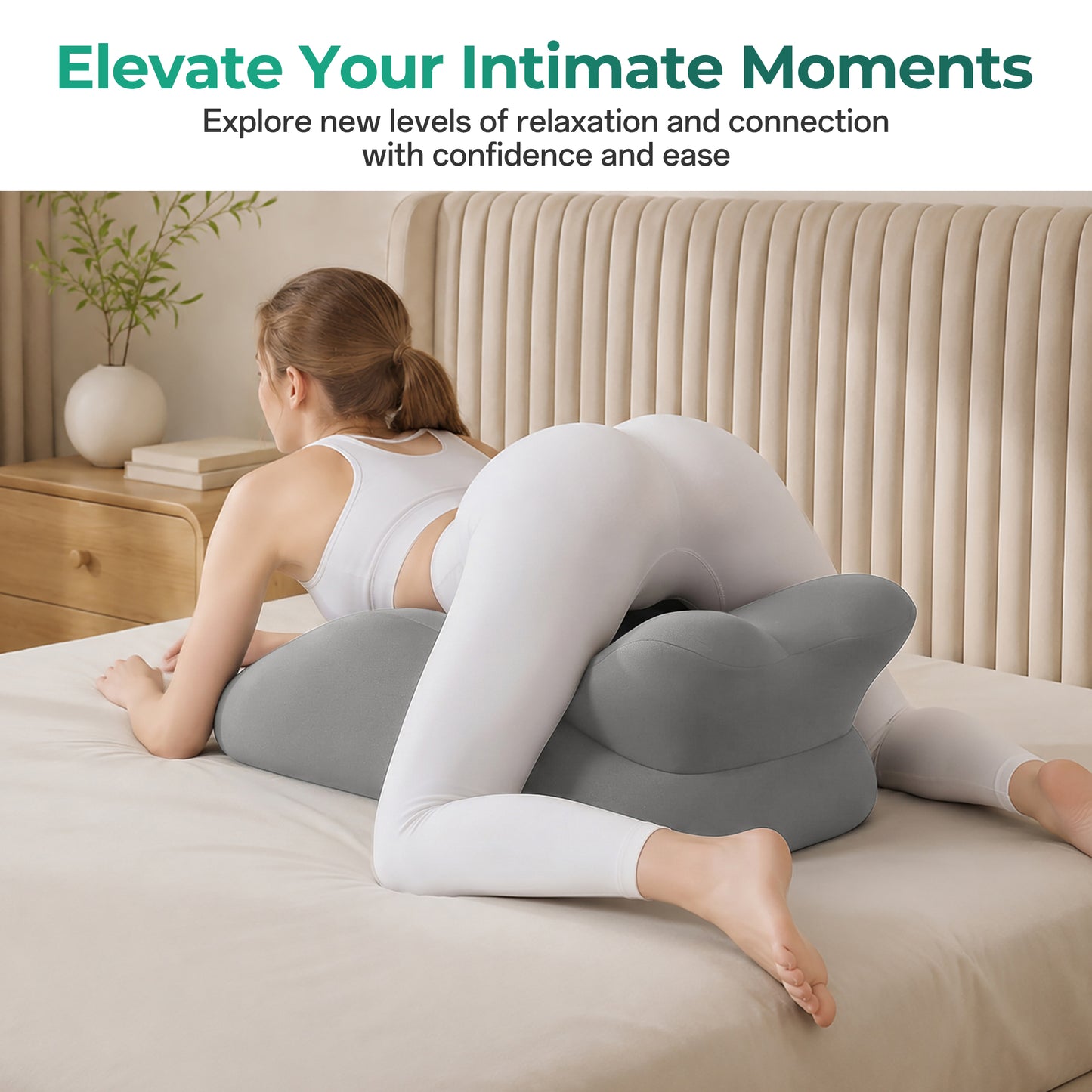Ergonomic Memory Foam Support Pillow for Couples - Grey