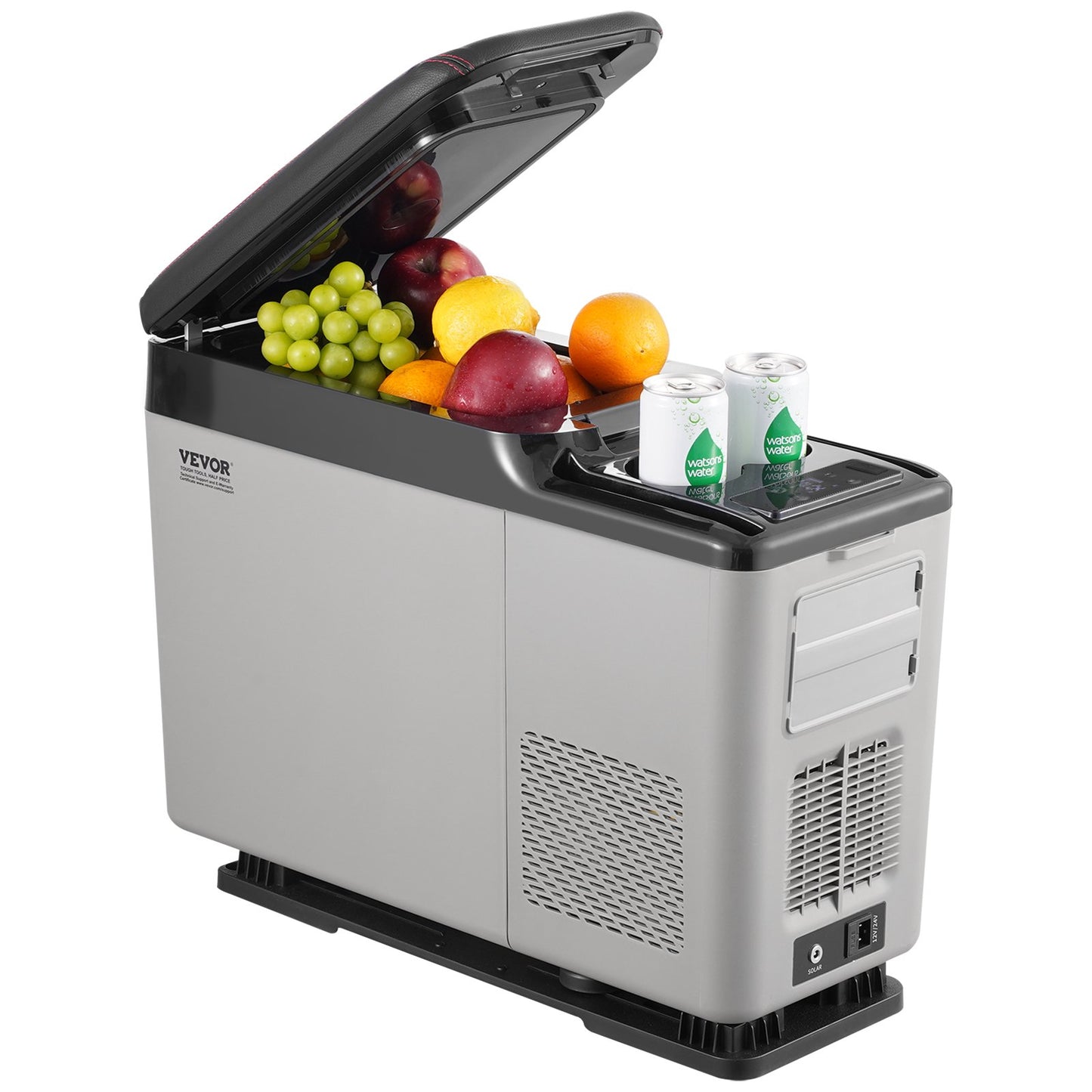 Portable Car Refrigerator Freezer 15L with Bluetooth Control - Grey