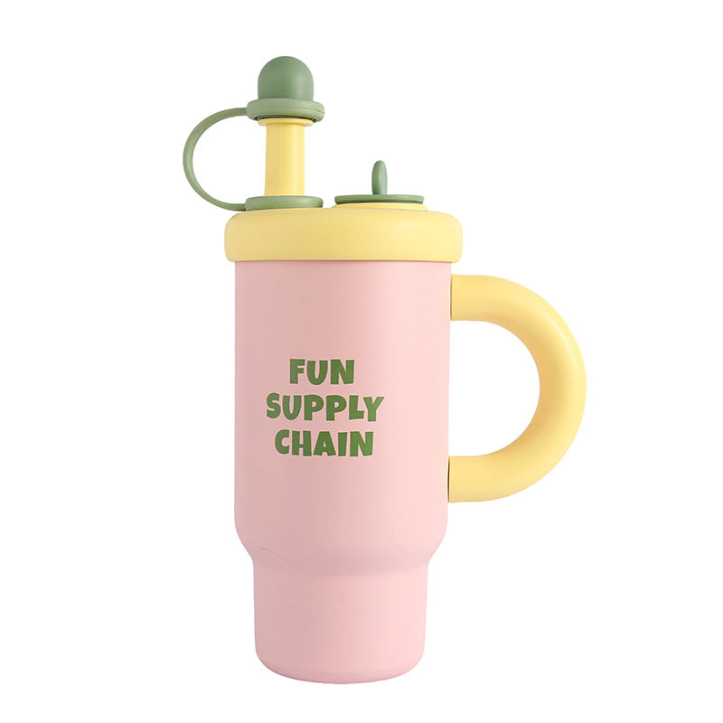 Large Capacity Insulated Mug with Handle - 900ml, Stainless Steel, Portable