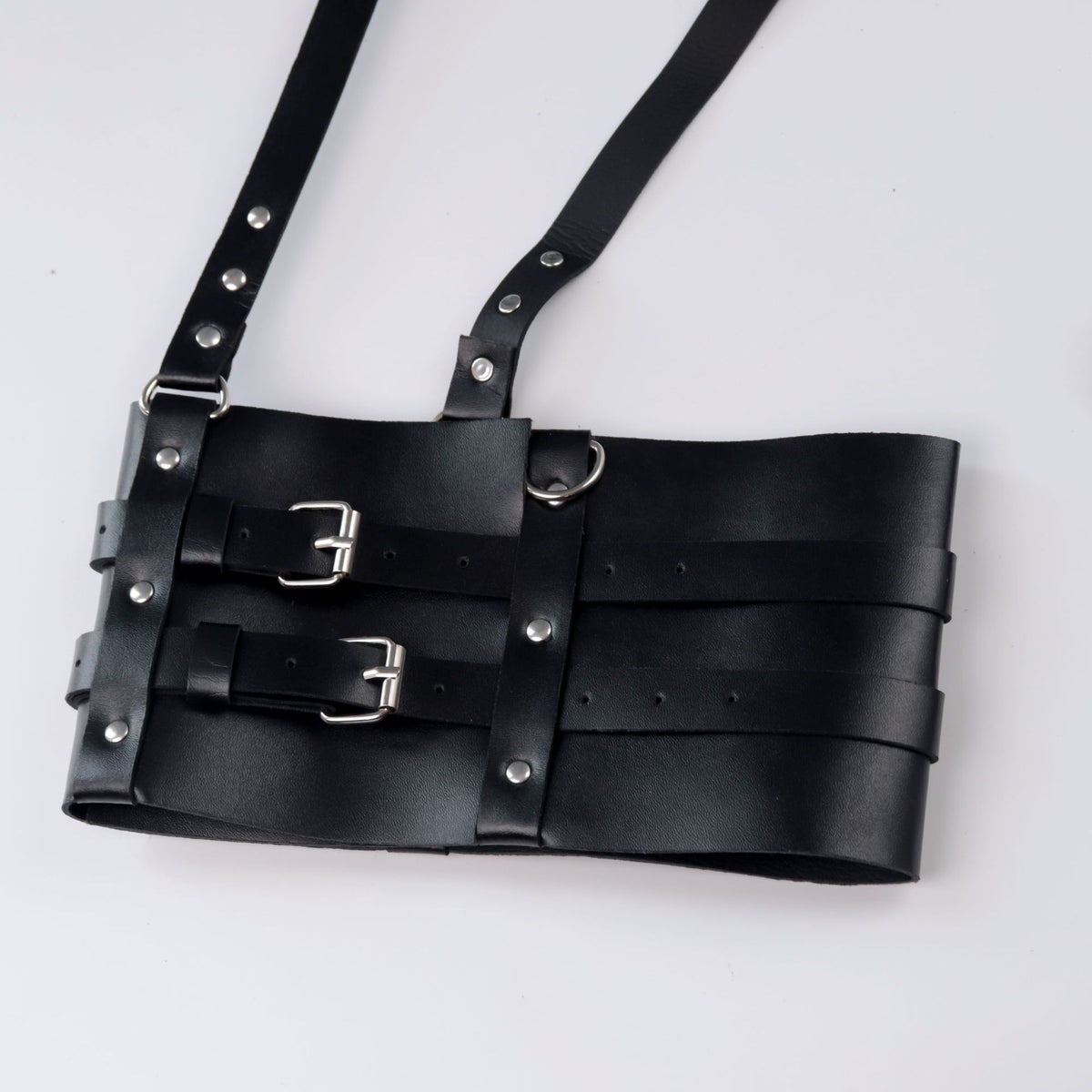 Adult Leather Bondage Belt with Adjustable Waist and Leg Circumference
