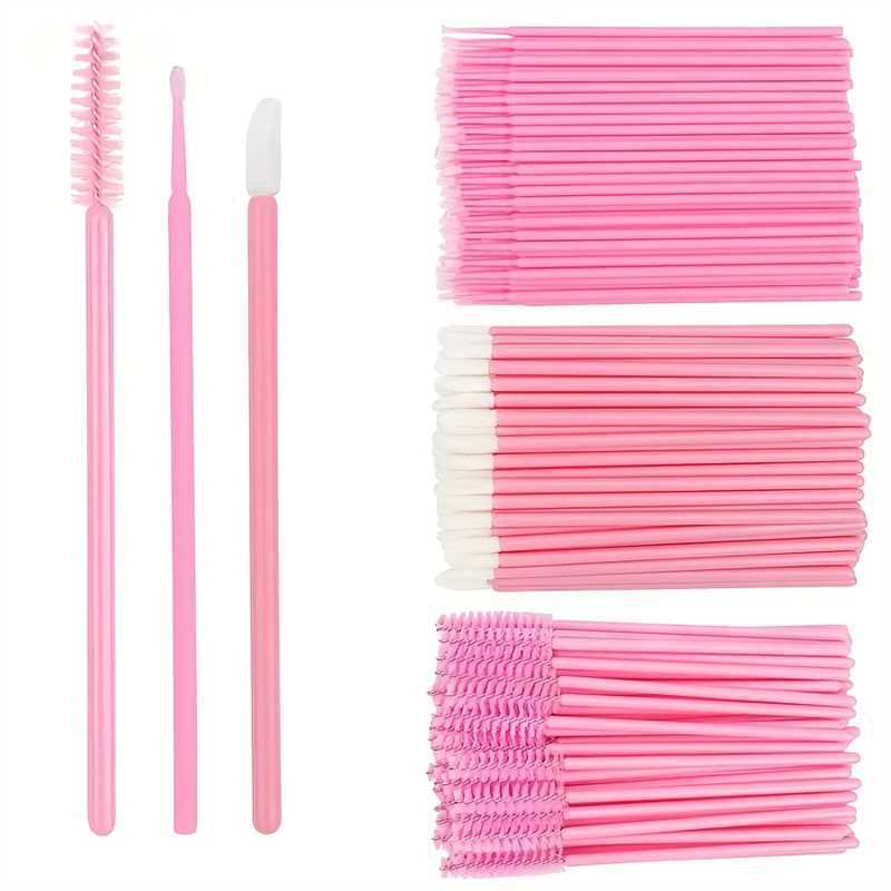 Disposable Lip Brushes & Cotton Swabs Set - Makeup Cleaning Tools, 200PCS