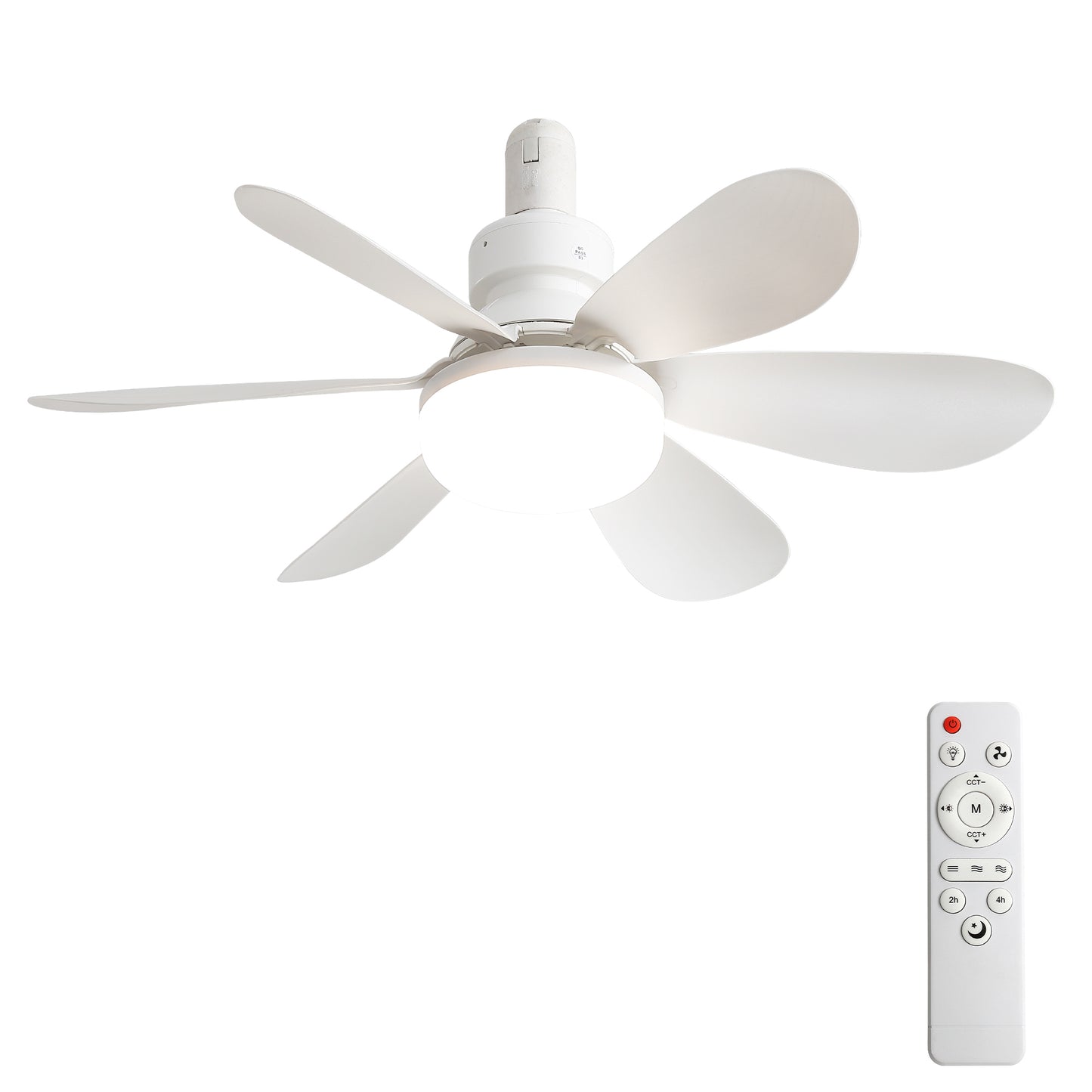20-Inch Ceiling Fan with Light & Remote, Dimmable LED, Silent DC Motor