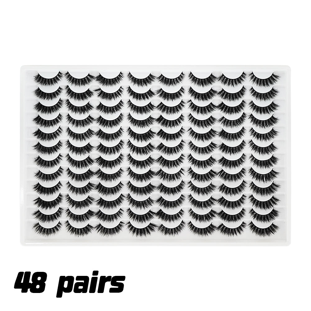 3D False Eyelashes - Multi-Layered Realistic Soft Lashes, Black