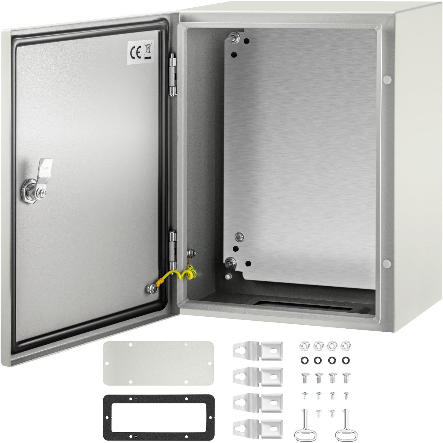 16x12x8 Inch Waterproof Steel Electrical Enclosure Box - NEMA 4X IP66 Outdoor Indoor Junction Cabinet with Mounting Plate