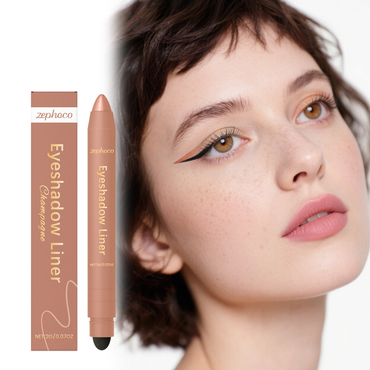 2-in-1 Eyeliner Pencil Champagne 2g - Long-lasting Makeup Tool