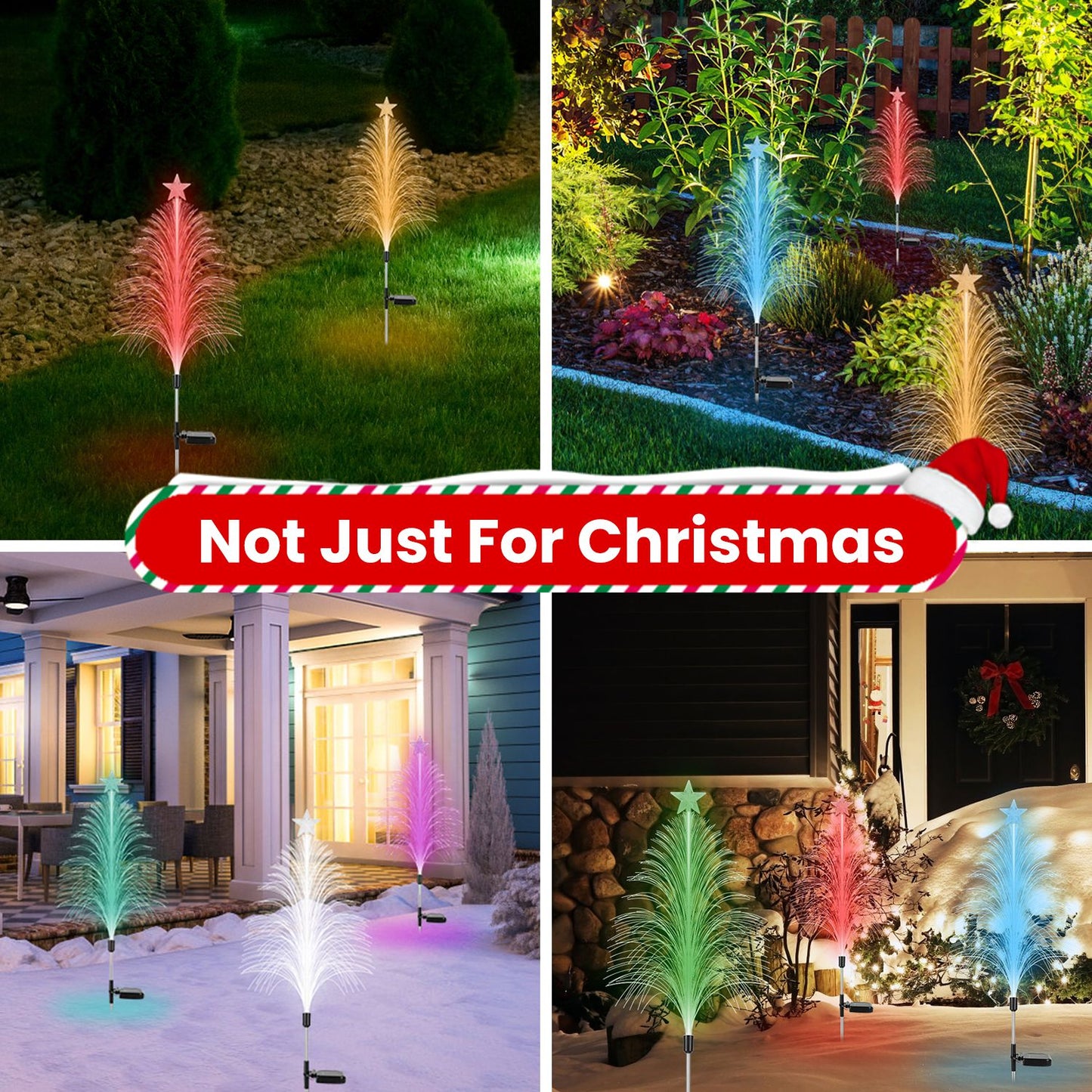 7 Color Changing Solar Christmas Tree Lights with Star Topper