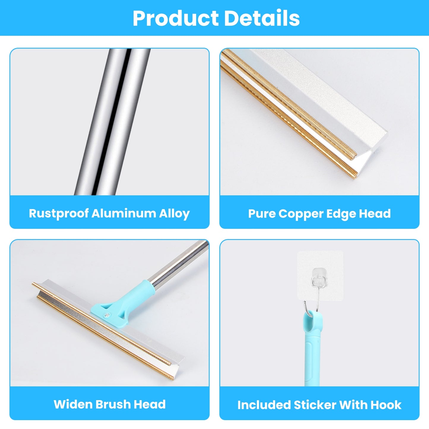 Pet Hair Removal Rake with Adjustable Telescopic Rod - Multi-Fabric Dog & Cat Hair Scraper