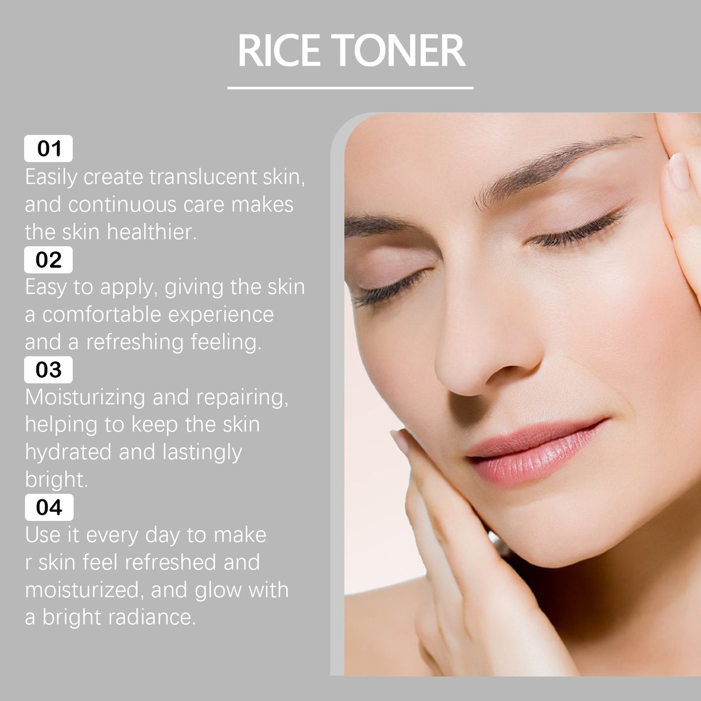 Moisturizing Facial Lotion with Rice Extract - 120ML Hydrating Skin Care