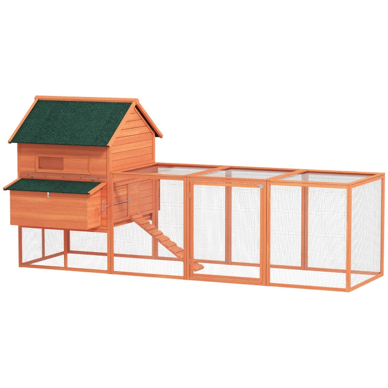 Spacious Wooden Chicken Coop with Two Sliding Windows - Orange