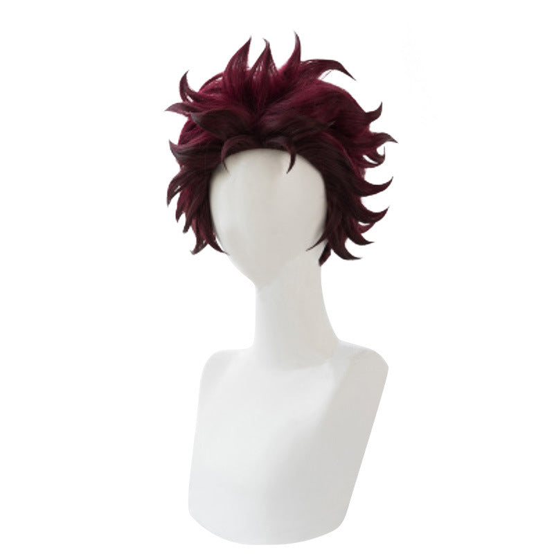 High Temperature Synthetic Wig with Reverse Warping - Wine Red, One Size