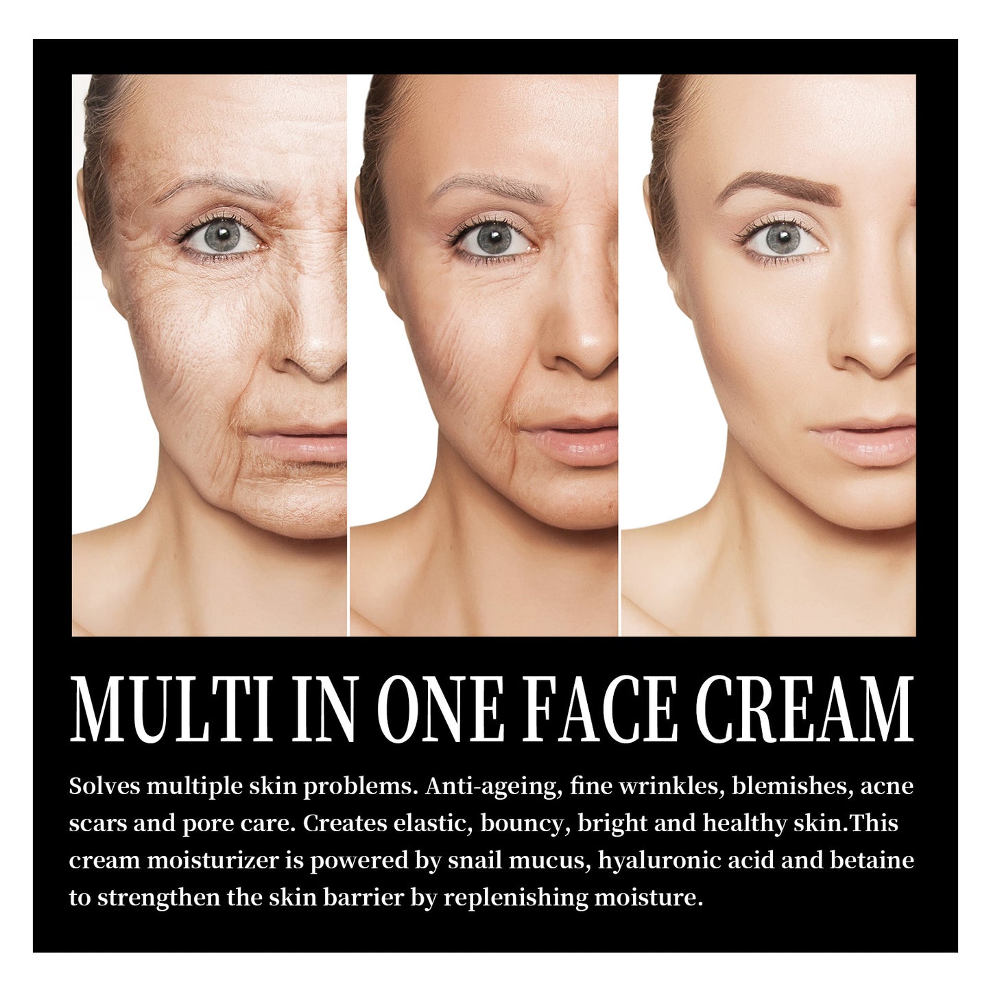 Snail Mucin Anti-Aging Face Cream - Firming Moisturizer for Wrinkles
