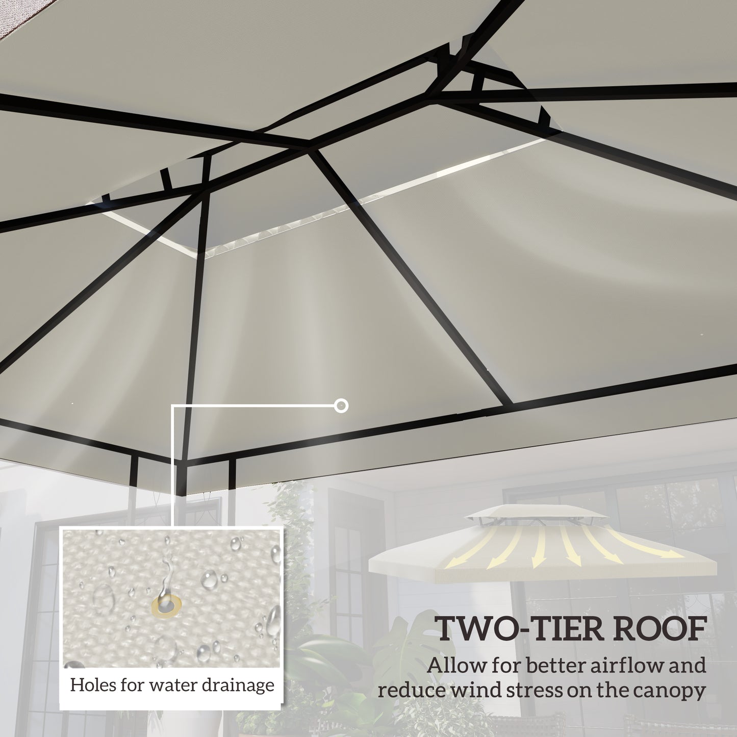Replacement Canopy for 10x13 Gazebo Model 84C-101 - Charcoal