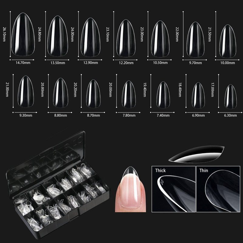Transparent Nail Tips Set - False Nails for Manicure