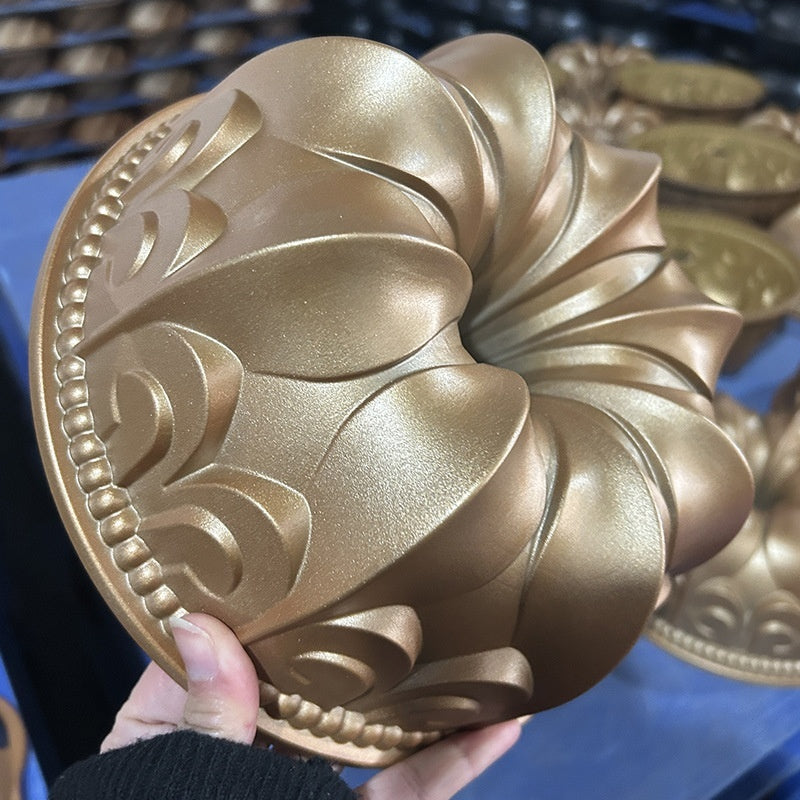 Cast Aluminum Hollow Cake Mold for Baking - Multi-Color Variants