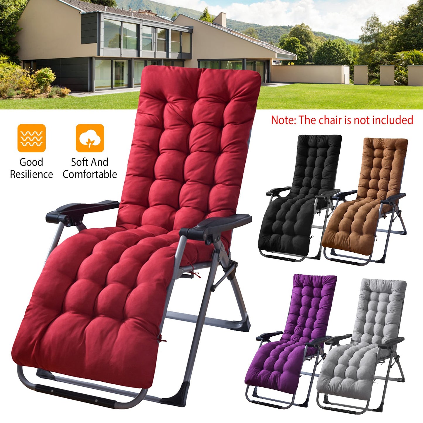Comfortable Lounger Cushion for Deck Chairs - 67x22in & 71x22in Options