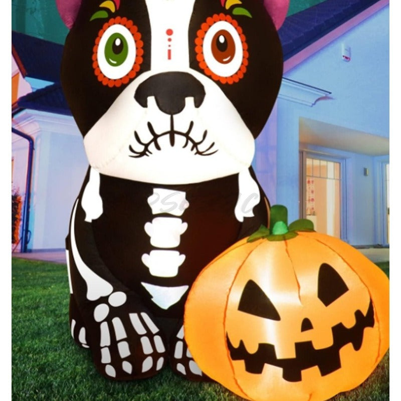 Halloween Inflatable Pumpkin Dog Skull Lamp - 1.5m LED Decor for Parties