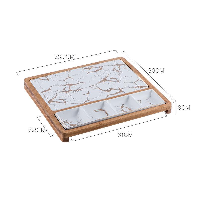 Square Ceramic Dinner Plate - Nordic Style for Kitchen & Dining - White or Black