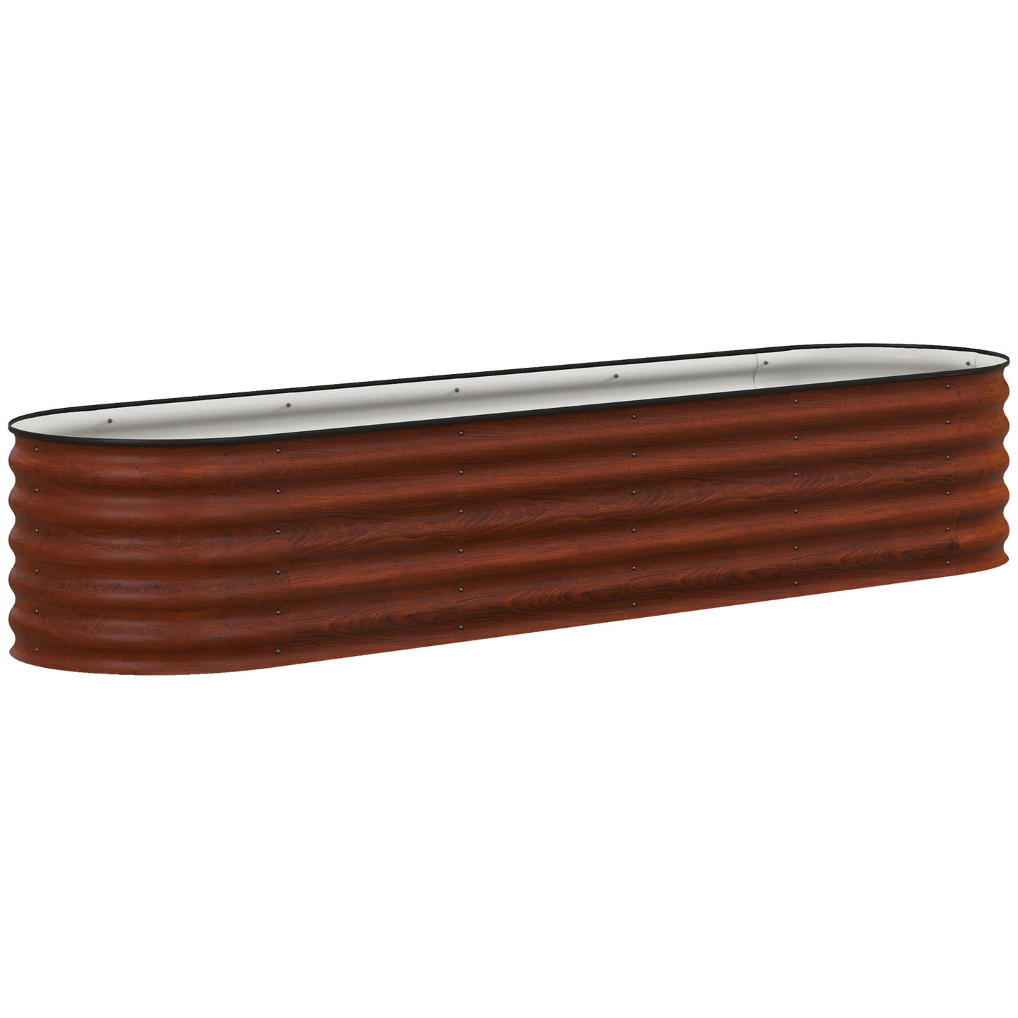 Galvanized Raised Garden Bed Kit - Weatherproof Metal Planter Box, Brown, 94.5"L x 23.5"W x 16.5"H