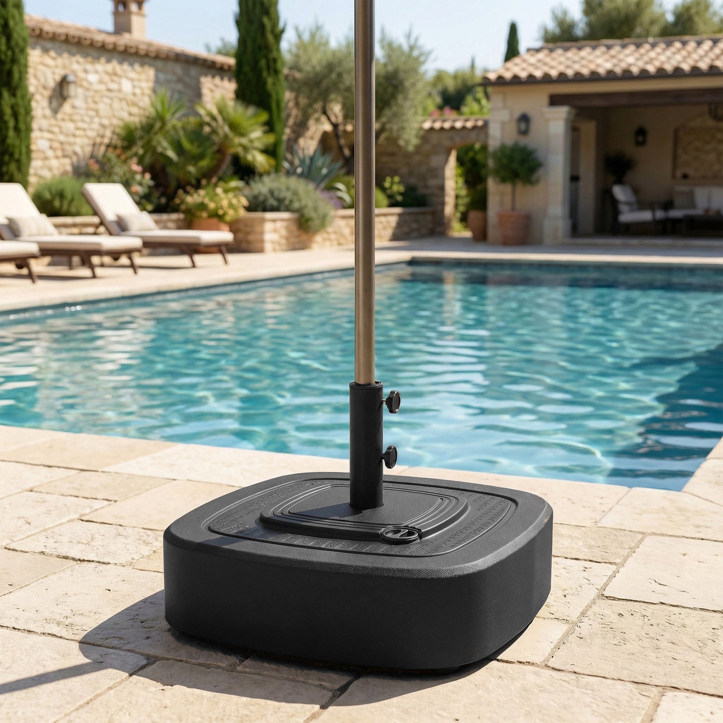 Patio Umbrella Base with Wheels - Fits 1.5" & 1.9" Poles
