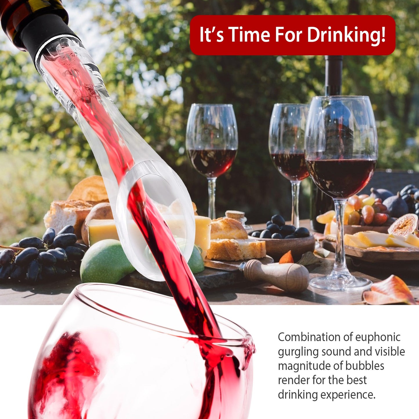 Wine Aerator Pourer with Drip Stopper - Clear