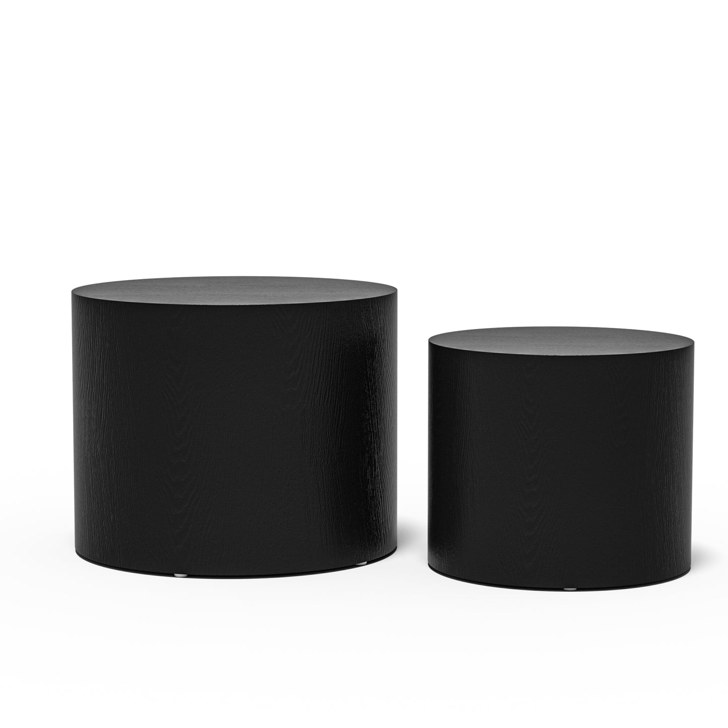 Matte Black MDF Nesting Table Set of 2 - Side & Coffee Tables