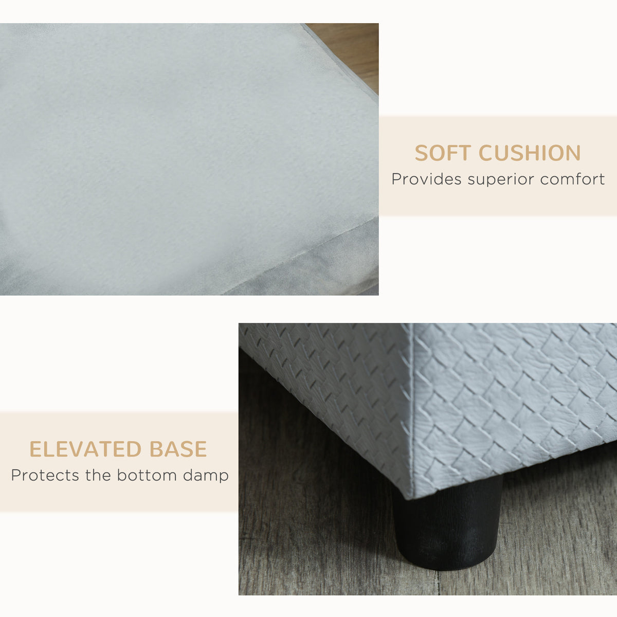 Luxury Dog Couch Bed with Hidden Storage - Soft Foam Pet Sofa for Small Dogs & Cats