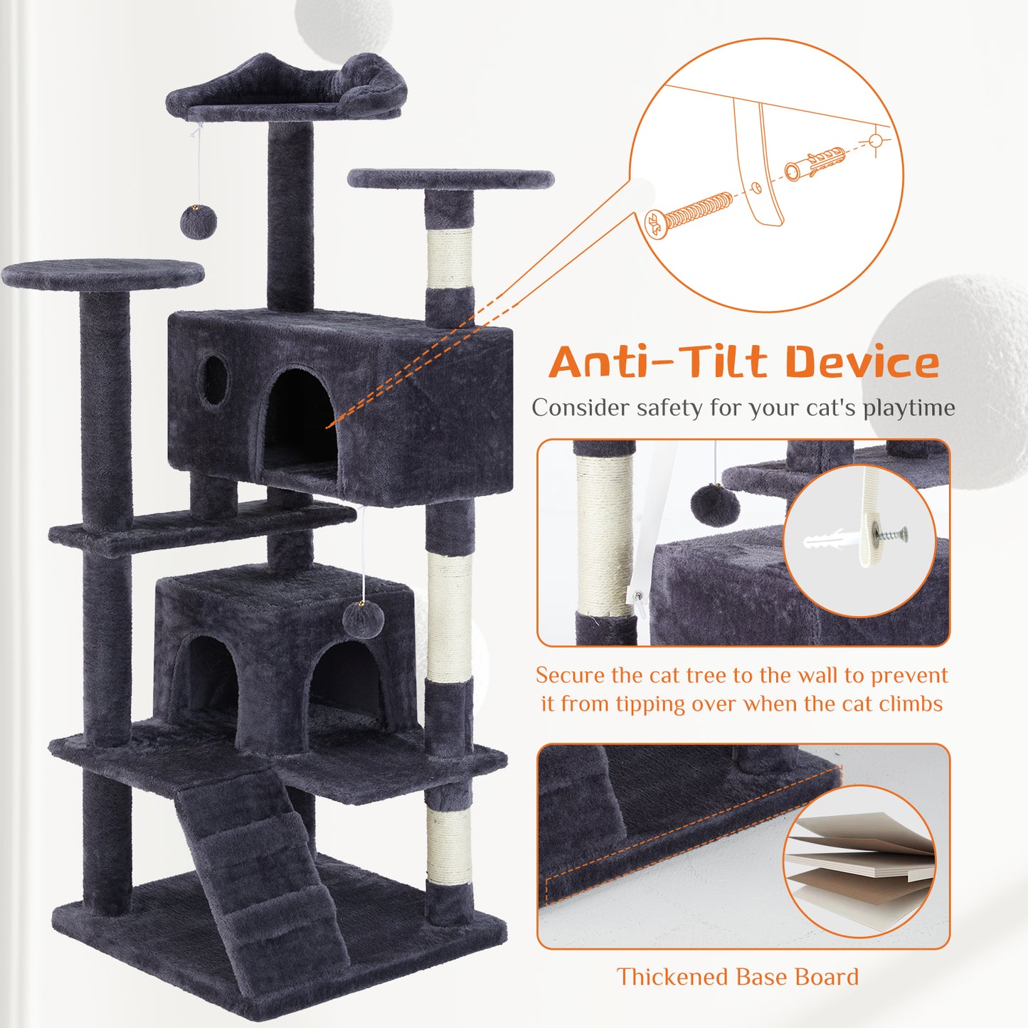 Multi Functional Cat Treehouse & Climbing Frame for Cats - Large Play Structure