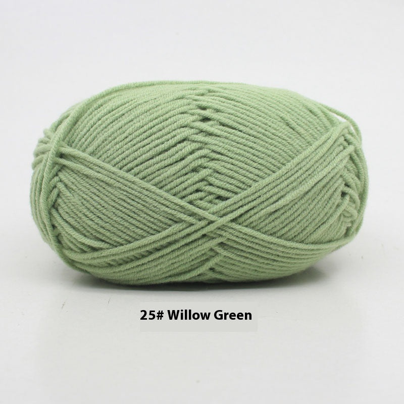 Four-Strand Milk Cotton Crochet Yarn Balls for Craft Projects - Multiple Colors