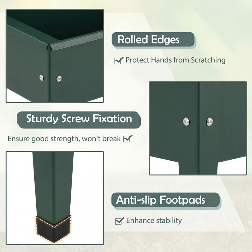 Elevated Metal Raised Garden Bed - Ergonomic 32" Height, Green