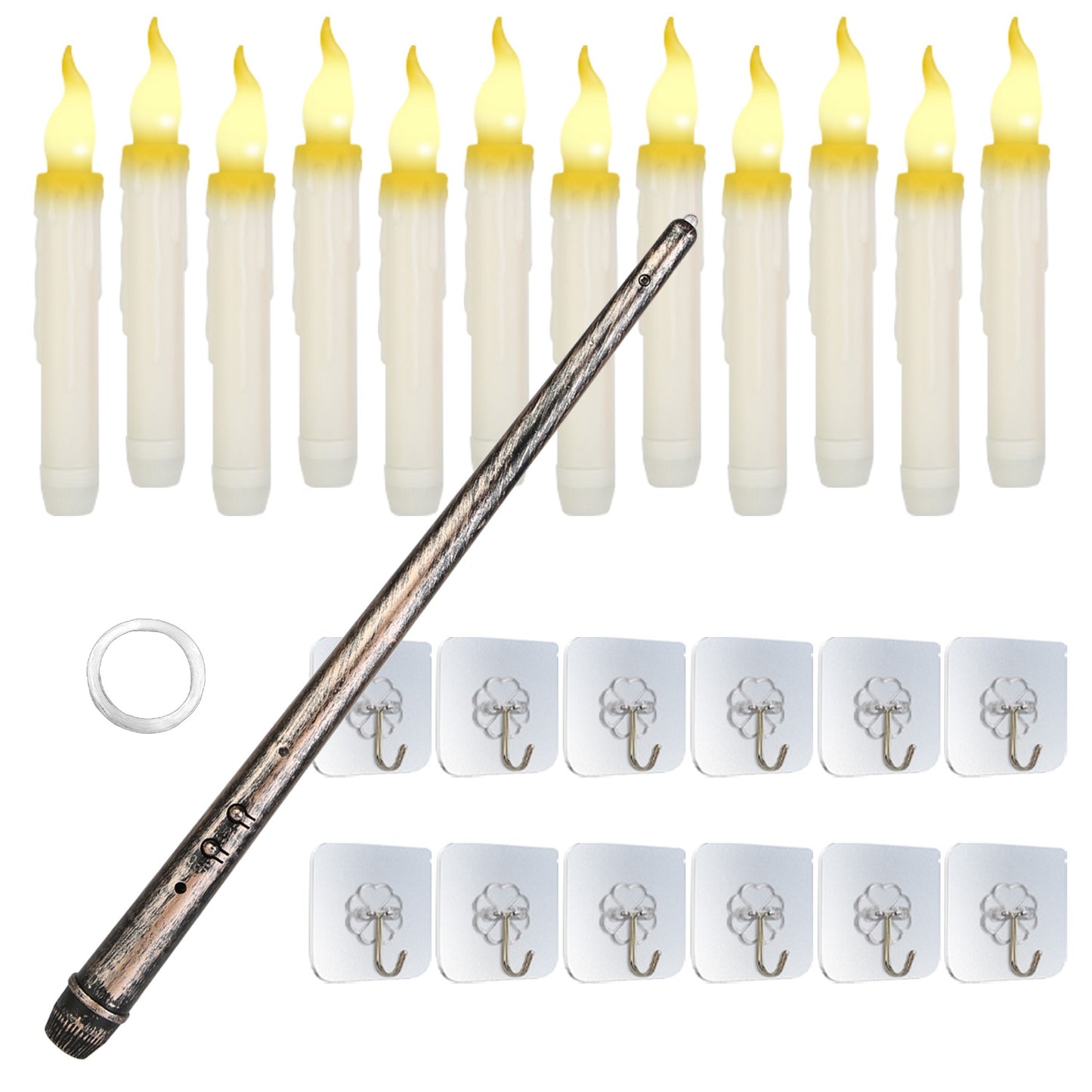 12-Piece Flameless Floating Candle Set with Magic Wand Remote