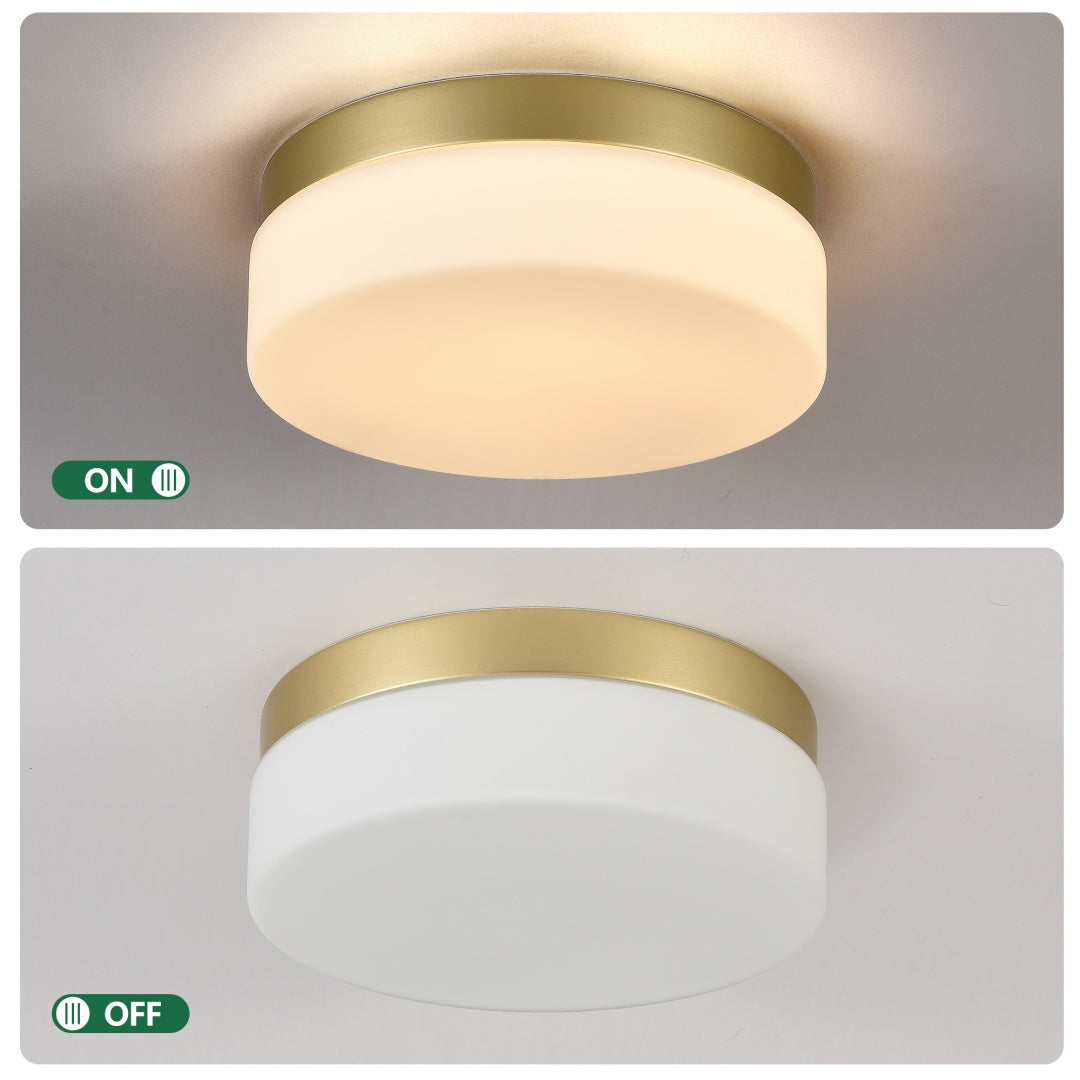 24W LED Flush Mount Ceiling Light Fixture - 12 Inch Round Gold