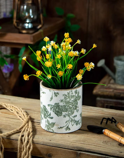 Retro Ceramic Flower Pot - Home Decor Garden Planter Upright Style