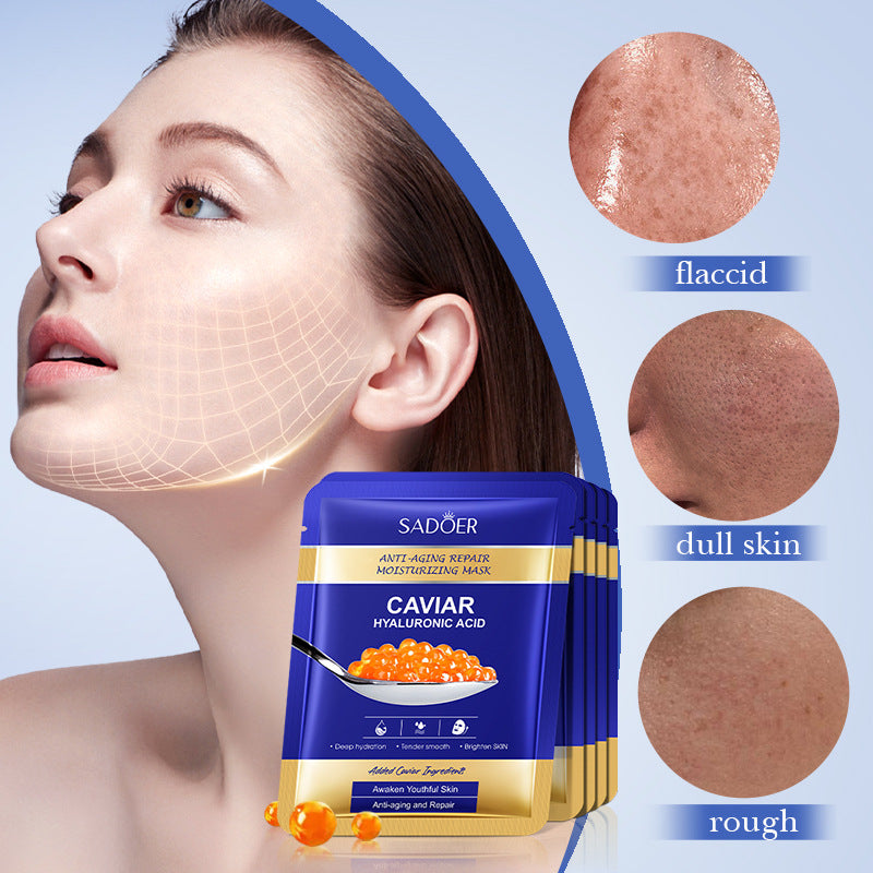 Hydrating Hyaluronic Acid Caviar Face Mask - Moisturizing Anti-Wrinkle Repair 25g