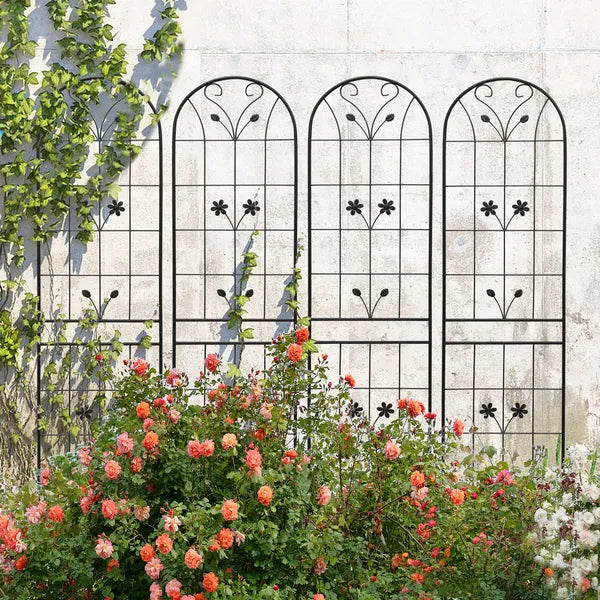 Metal Garden Trellis 86.7" x 19.7" - Rustproof Support for Climbing Plants