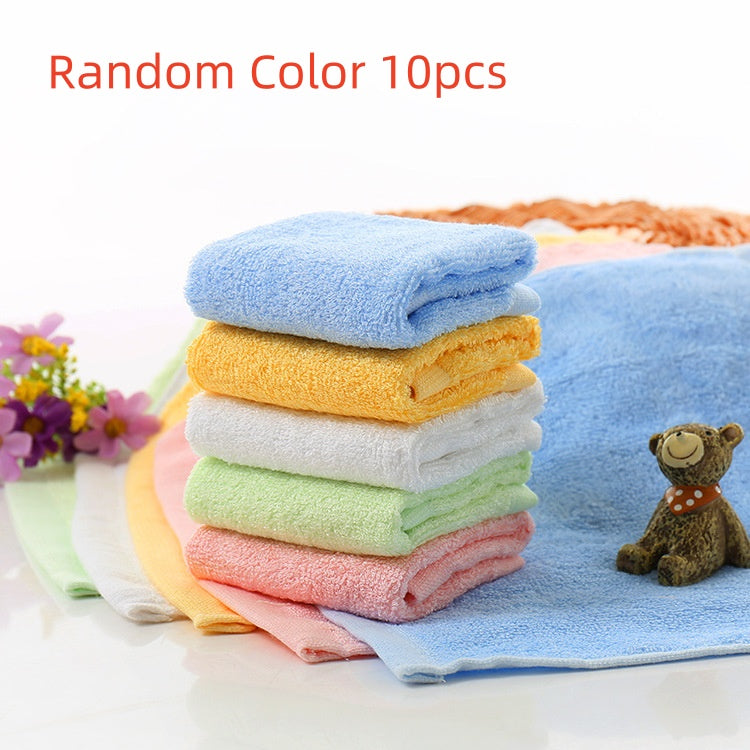 Absorbent Face Towel Small Square Bamboo Fiber Home Textiles 1-10pcs