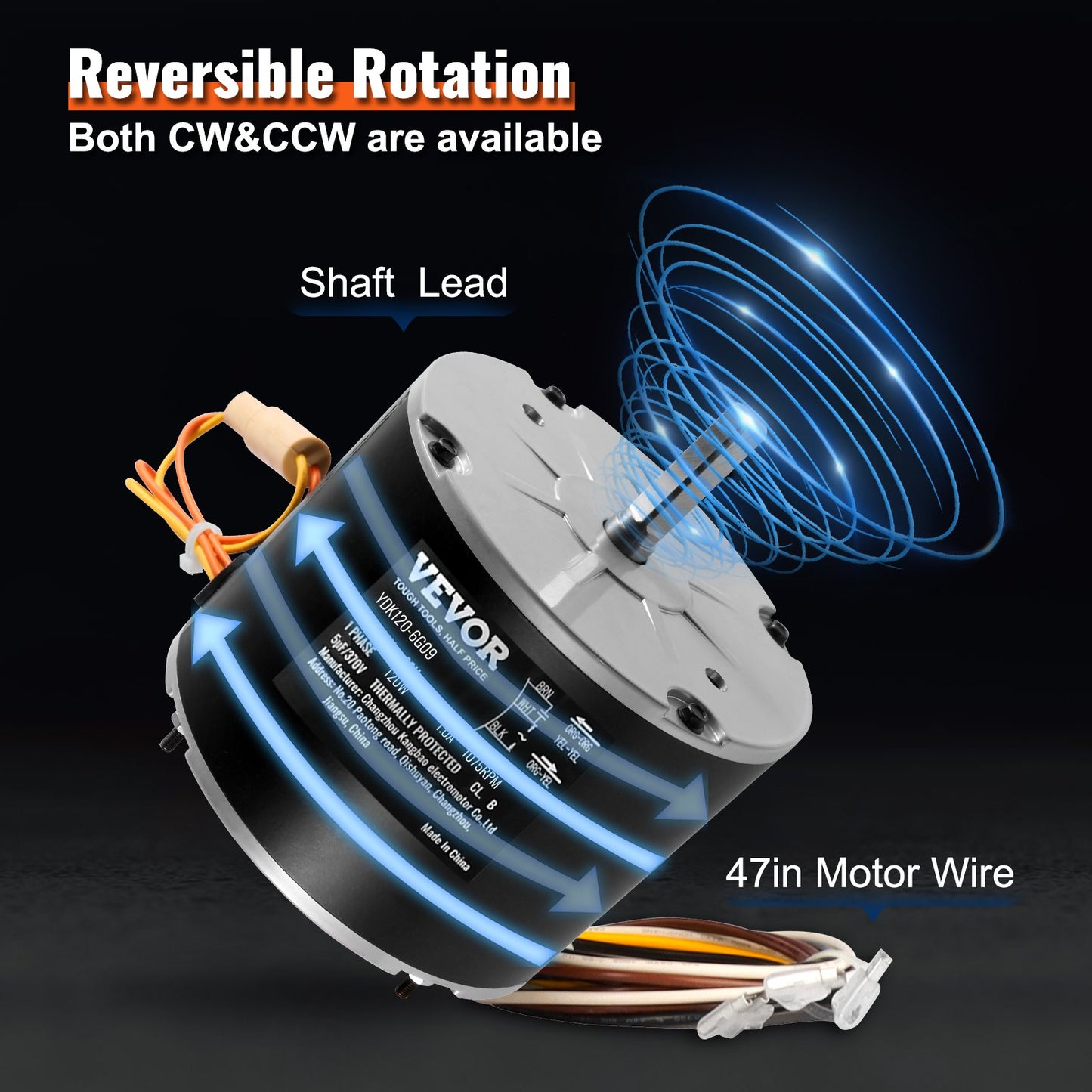 Condenser Fan Motor 1/6 HP 208-230V Replacement for OGD1016 with Capacitor