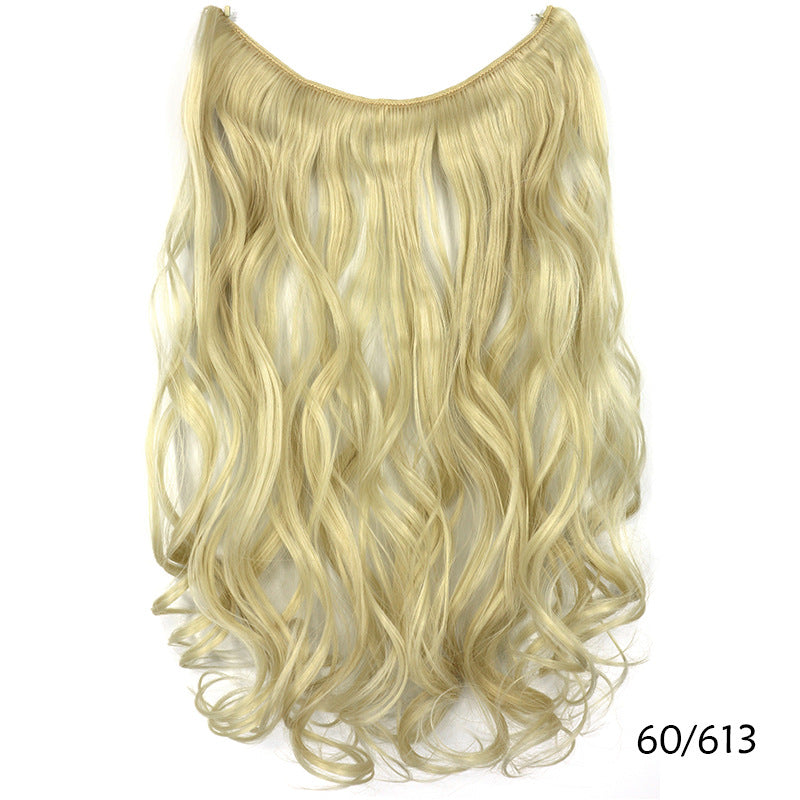 Seamless Hair Extension Wig Set for Women - High-Temperature Fiber, Multiple Colors