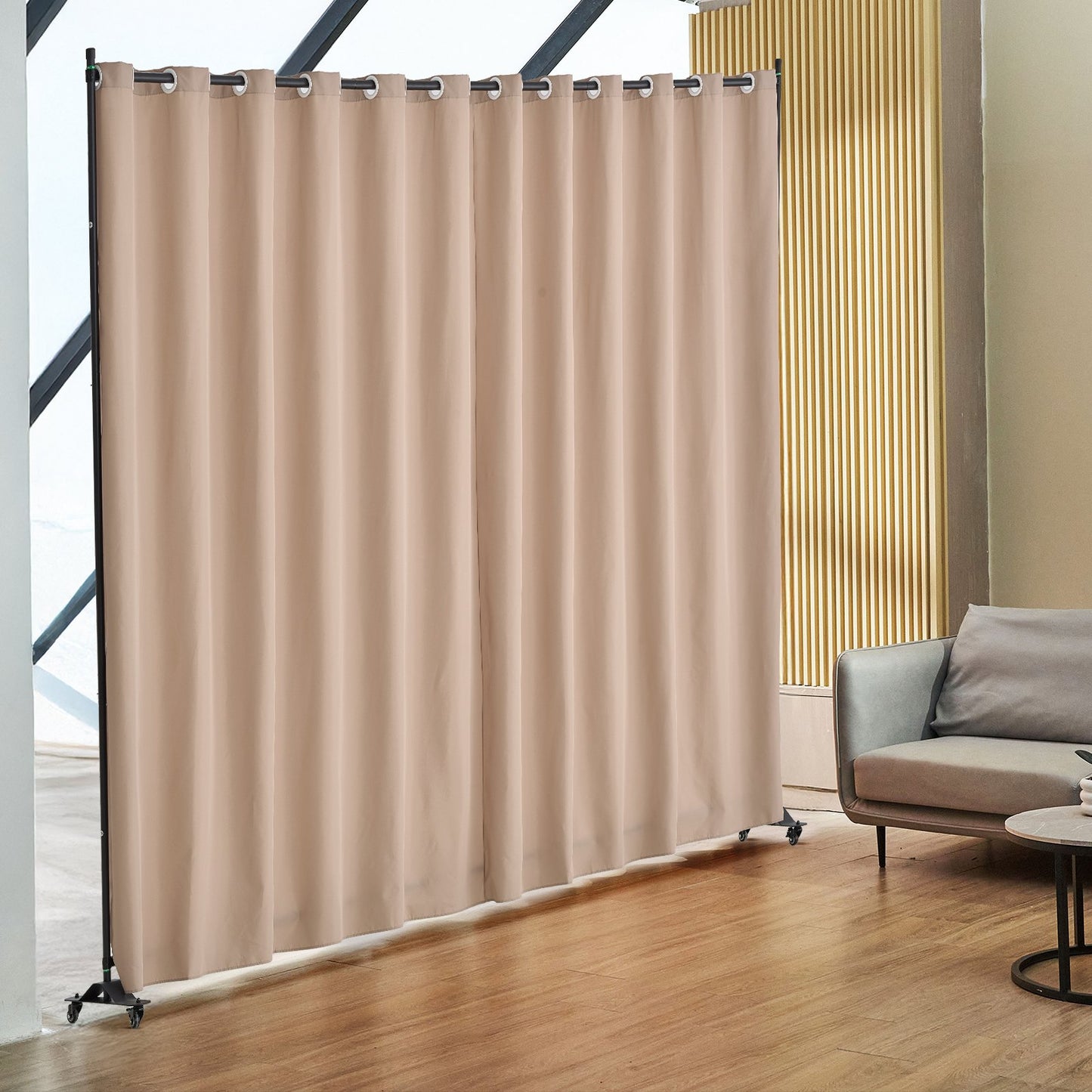 Portable Room Divider with Wheels - 96x120 Inch Privacy Screen