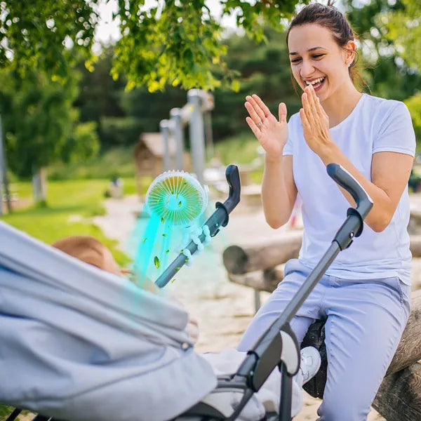 Rechargeable Portable Baby Stroller Fan with Flexible Tripod & 3 Speeds