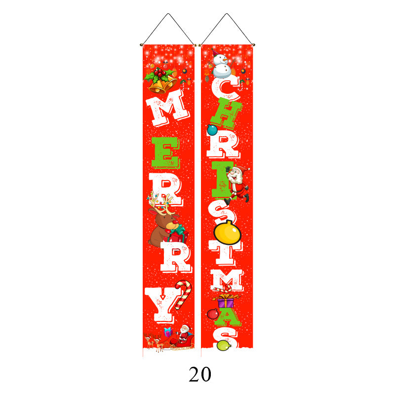 Christmas Lattice Curtain Hanging Flag for Festive Decor - Multiple Styles