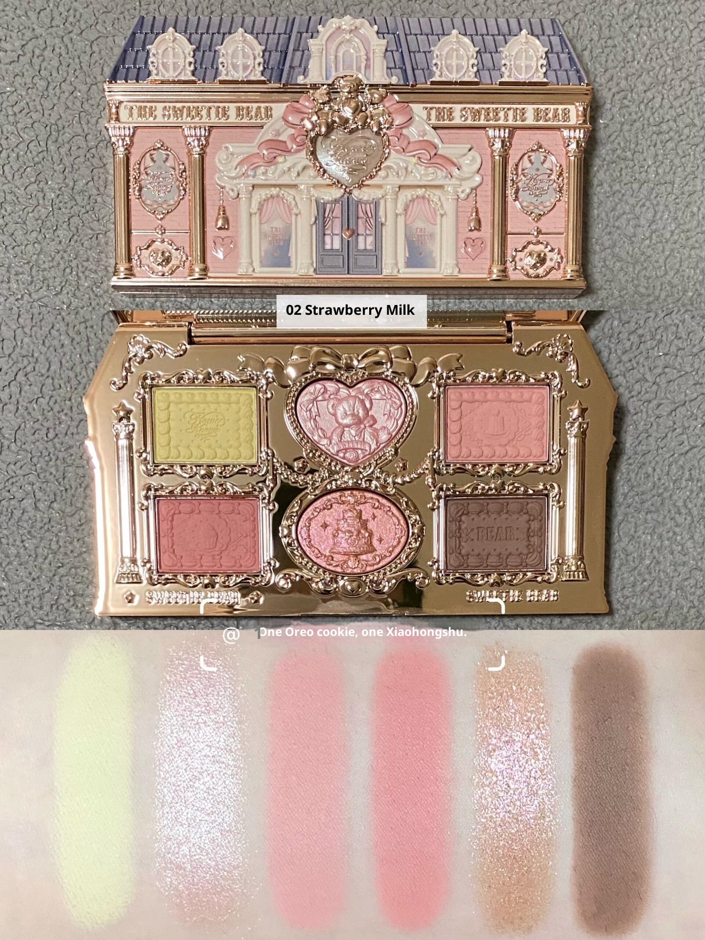 Sweetheart Bear Eyeshadow Palette Matte & Shimmer 6 Colors Easy to Use - Girly Makeup