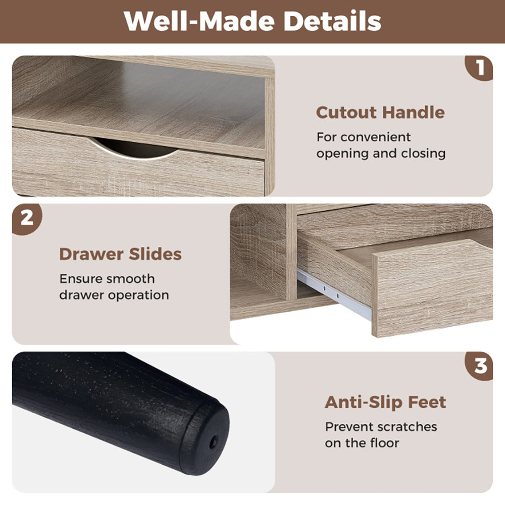 Coffee Table With Storage Rustic Rectangle Center For Living Rooms,