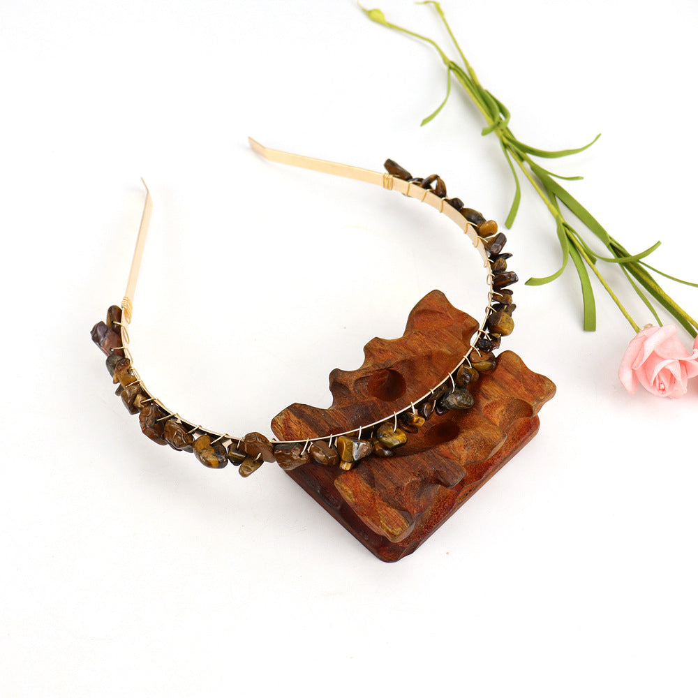 Crystal Natural Stone Headband - 6cm Wide