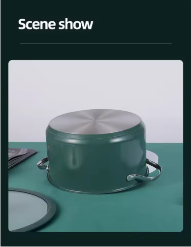 Stainless Steel Ceramic Coated Pot Set - 4 Pieces with Lids