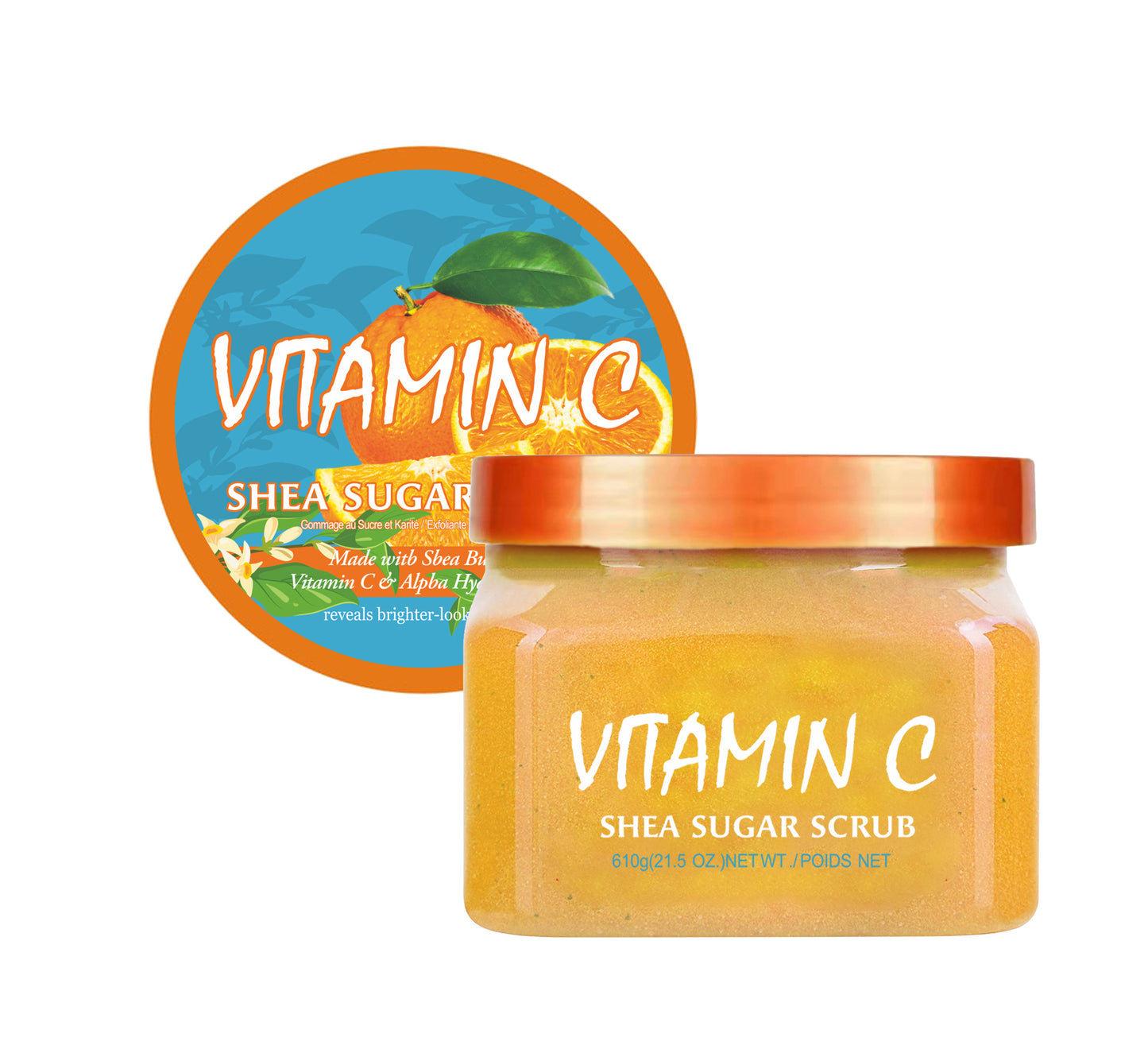 Moisturizing & Skin Lightening Facial Scrub with Exfoliating Sugar - 650g