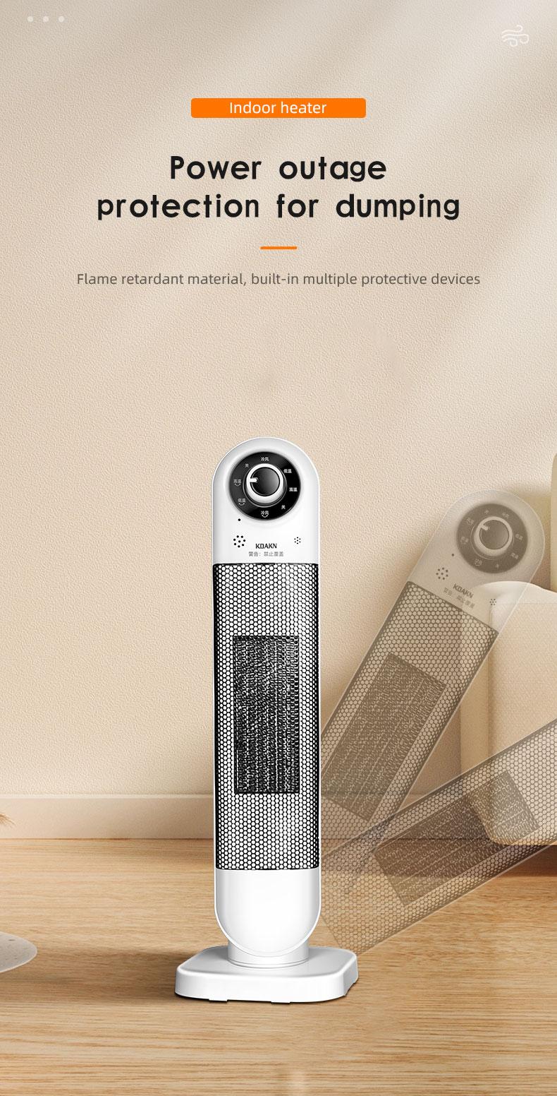 2000W Adjustable Indoor Space Heater with 6 Speed Settings for Home Use