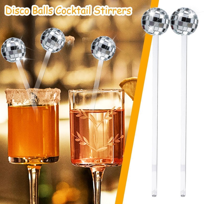 Disco Cocktail Muddler Set - Silver Party Barware Tools for Events