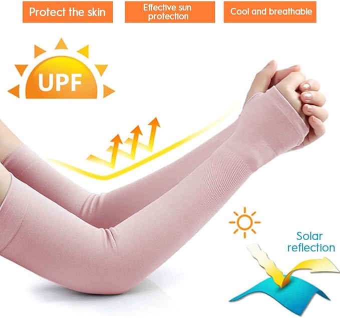Cooling Ice Silk Sun Sleeves - UV Protection Arm Guards for Outdoor Activities